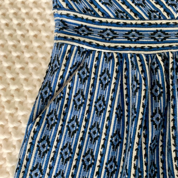 Anthropologie Maeve Lazuli Blue Ikat Cotton Dress - Picture 5 of 5